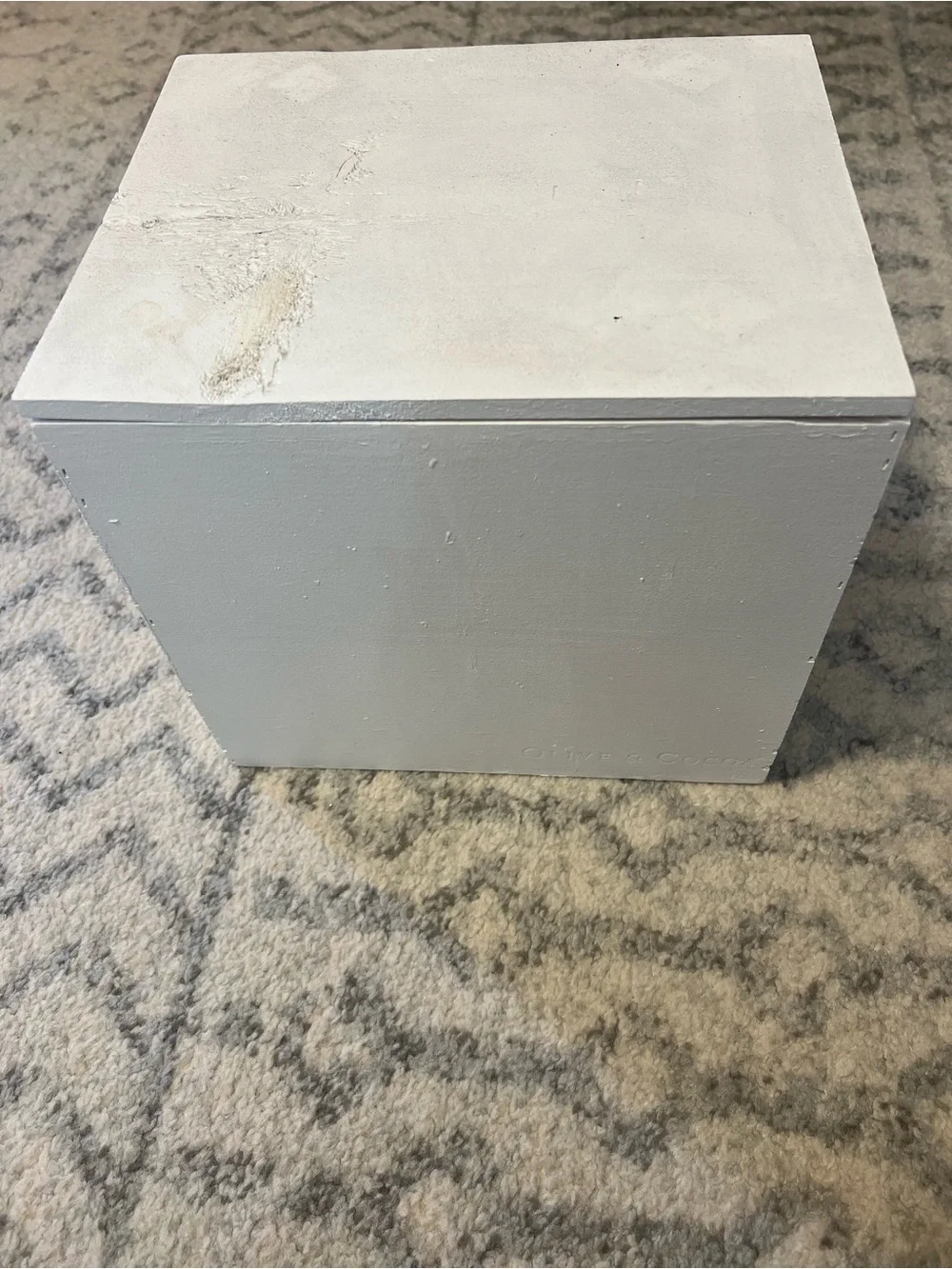 Plain White Wooden Box - Minimal Storage Cube